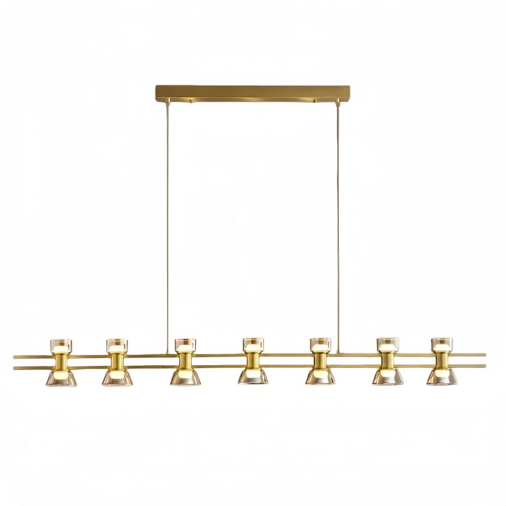 Modern Pendant Light - Black/Gold Metal & Glass for Dining Room - Flindria