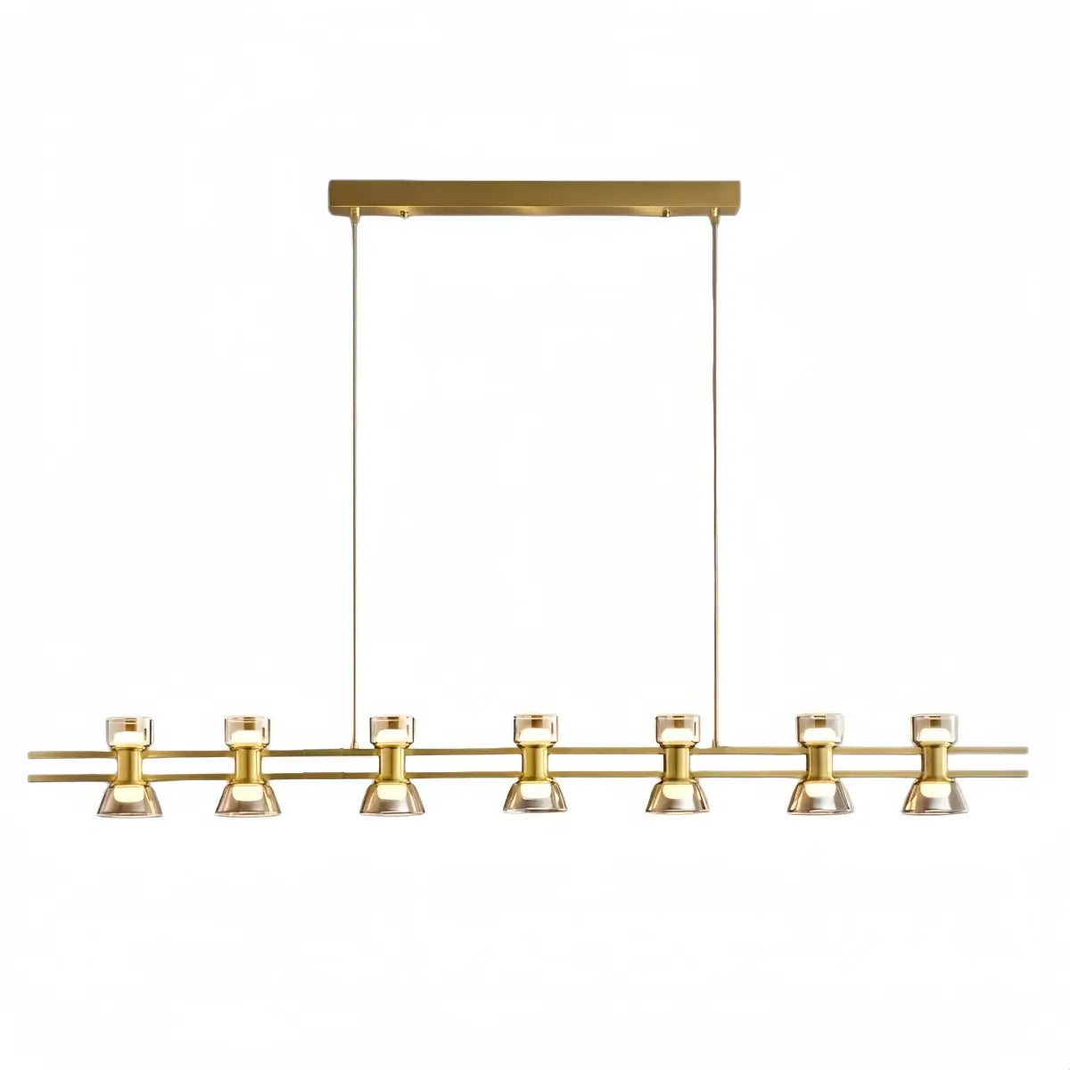 Modern Pendant Light - Black/Gold Metal & Glass for Dining Room - Flindria