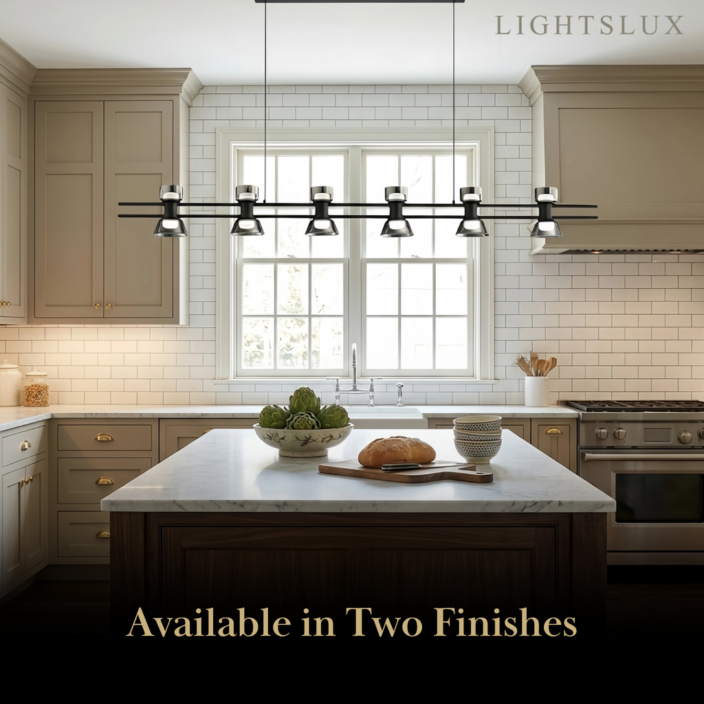 Modern Pendant Light - Black/Gold Metal & Glass for Dining Room - Flindria