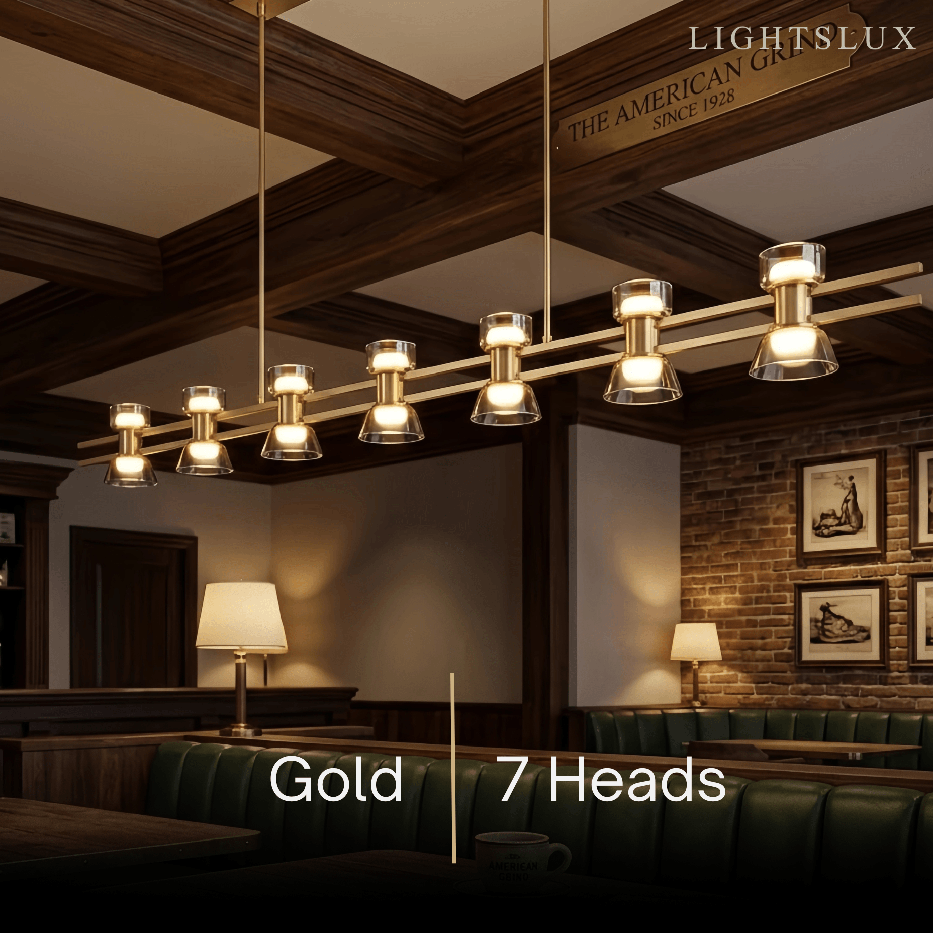 Modern Pendant Light - Black/Gold Metal & Glass for Dining Room - Flindria