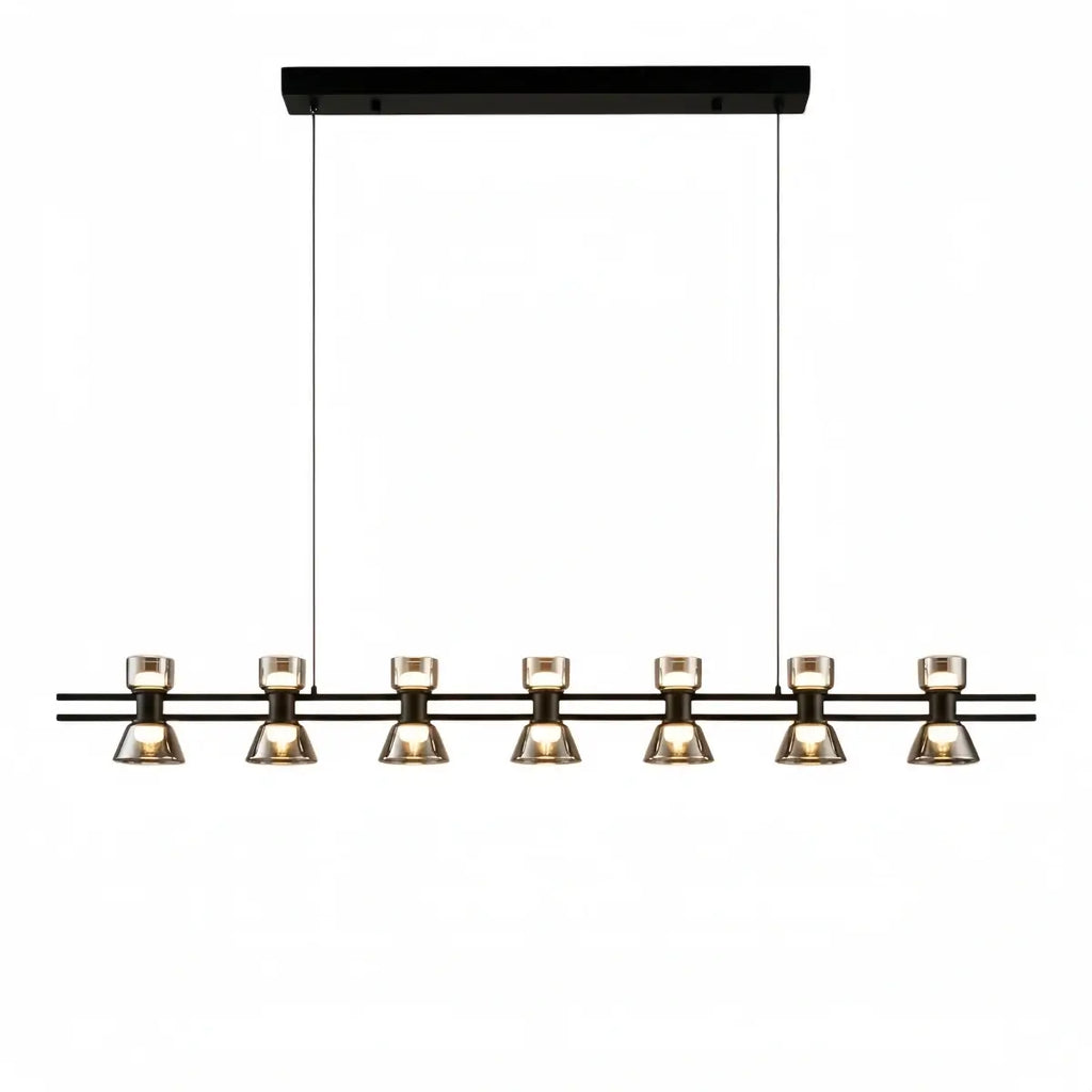 Modern Pendant Light - Black/Gold Metal & Glass for Dining Room - Flindria