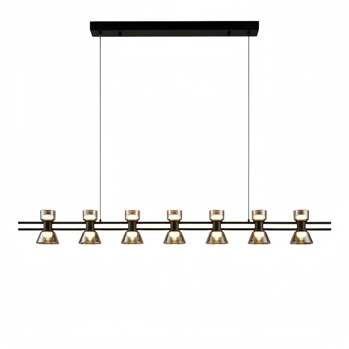 Modern Pendant Light - Black/Gold Metal & Glass for Dining Room - Flindria