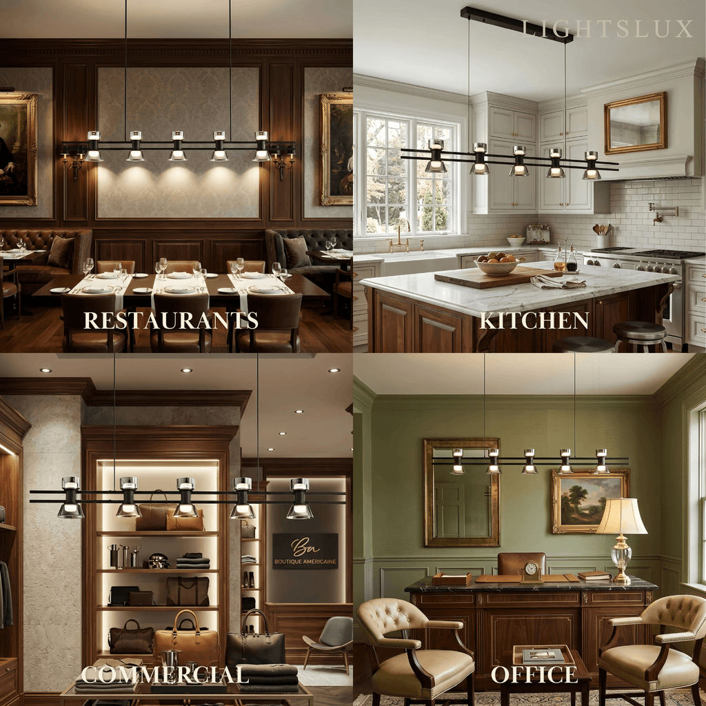 Modern Pendant Light - Black/Gold Metal & Glass for Dining Room - Flindria