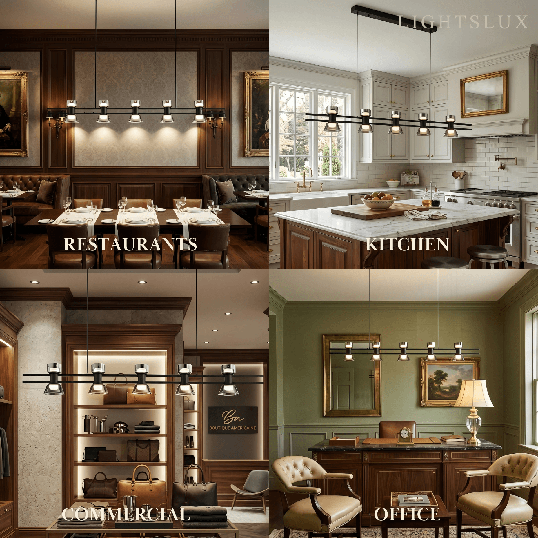 Modern Pendant Light - Black/Gold Metal & Glass for Dining Room - Flindria