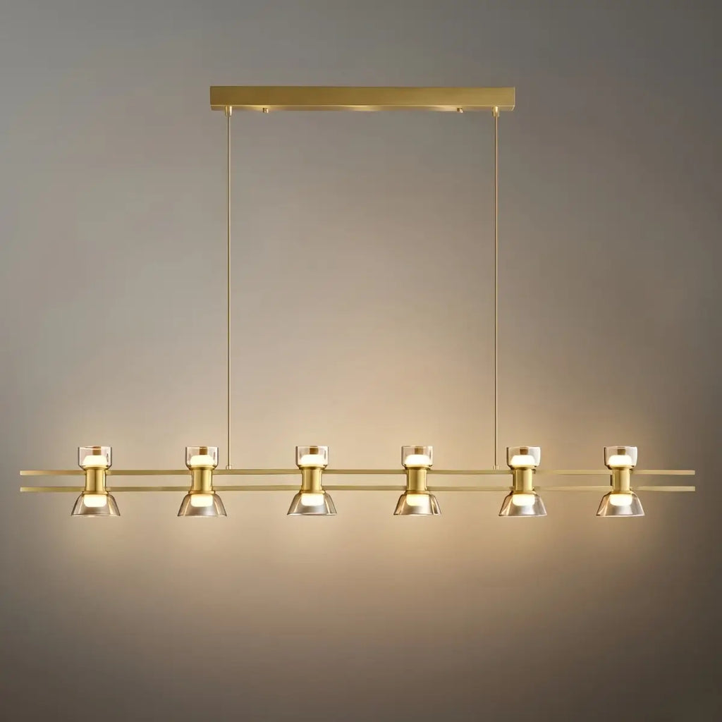 Modern Pendant Light - Black/Gold Metal & Glass for Dining Room - Flindria