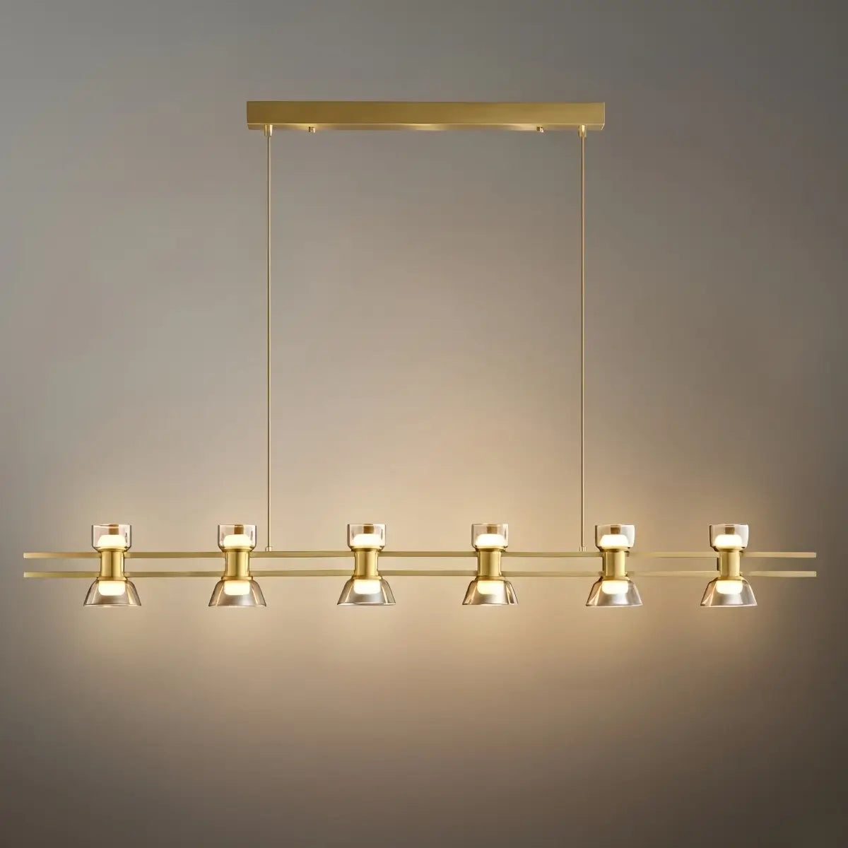 Modern Pendant Light - Black/Gold Metal & Glass for Dining Room - Flindria