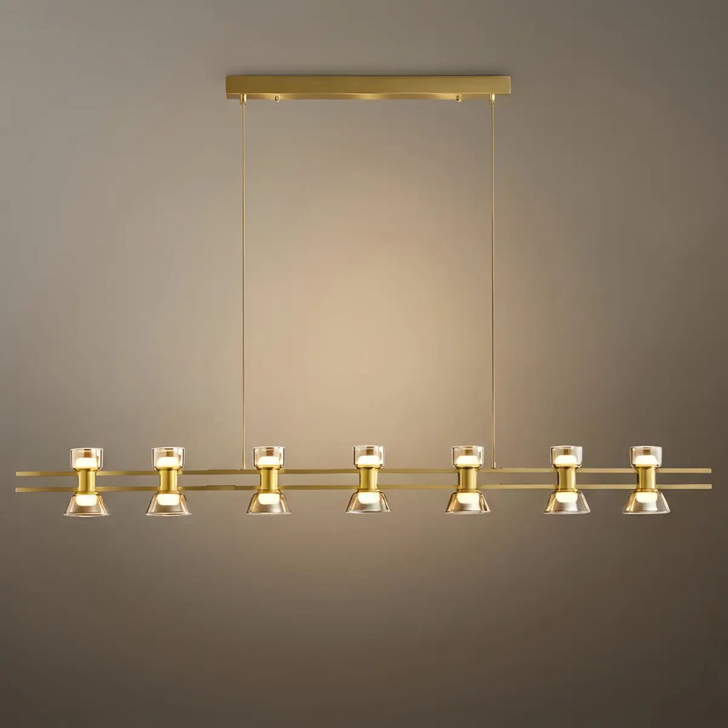 Modern Pendant Light - Black/Gold Metal & Glass for Dining Room - Flindria