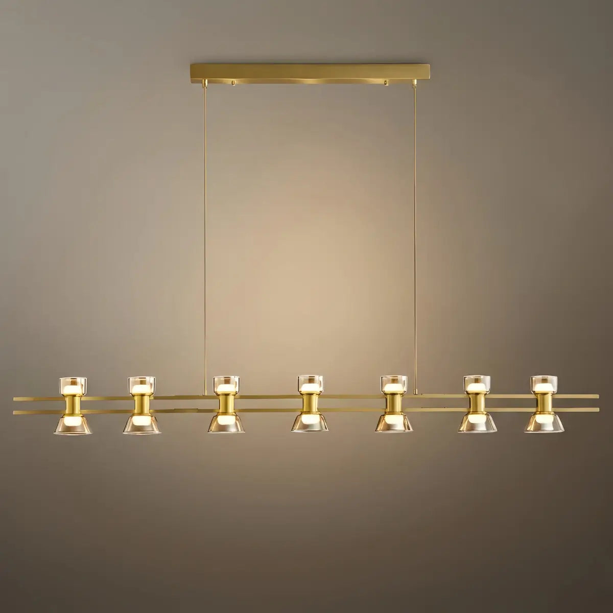 Modern Pendant Light - Black/Gold Metal & Glass for Dining Room - Flindria