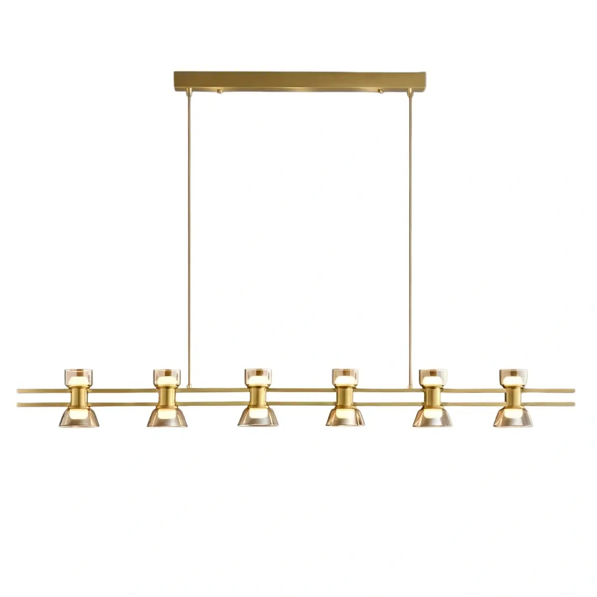 Modern Pendant Light - Black/Gold Metal & Glass for Dining Room - Flindria