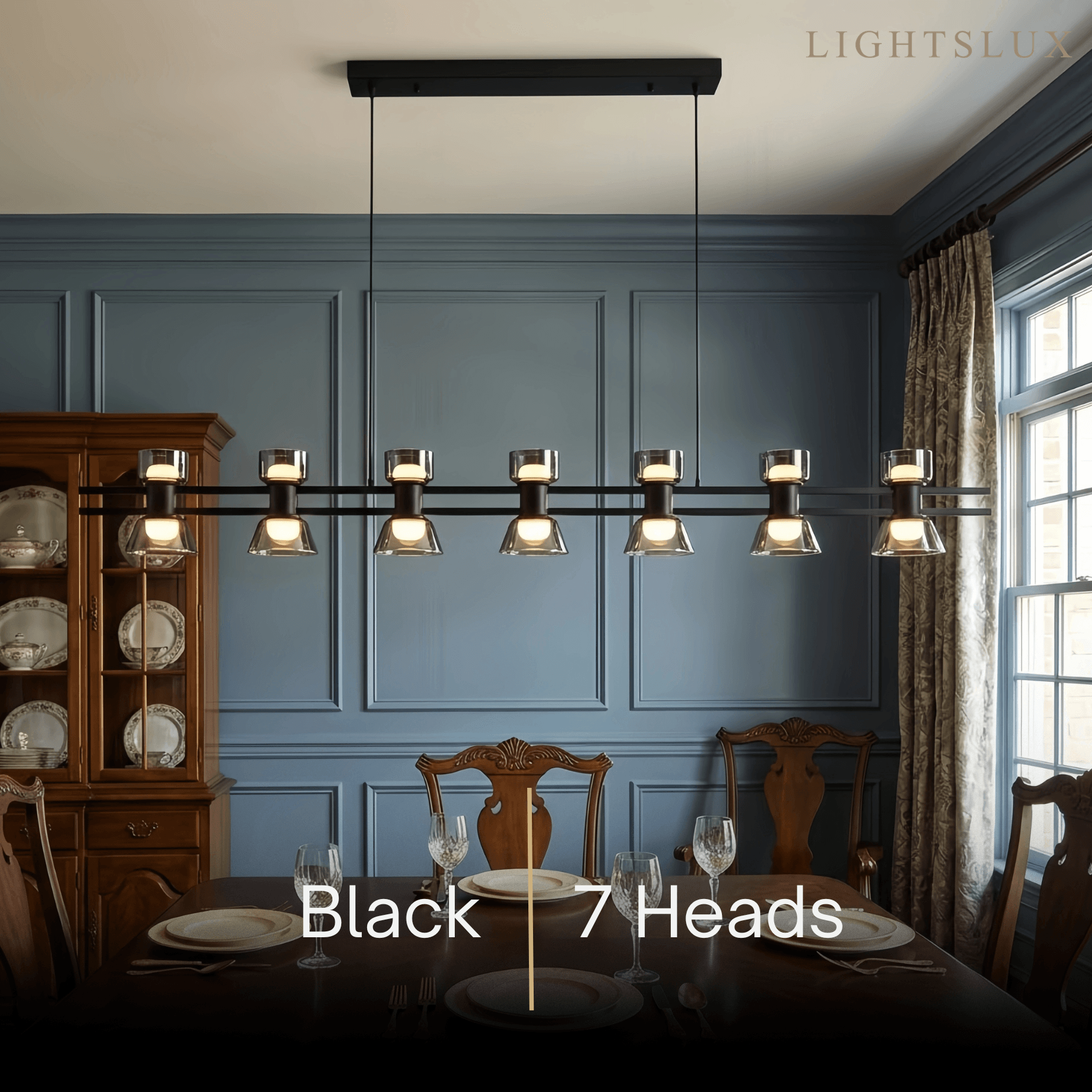 Modern Pendant Light - Black/Gold Metal & Glass for Dining Room - Flindria