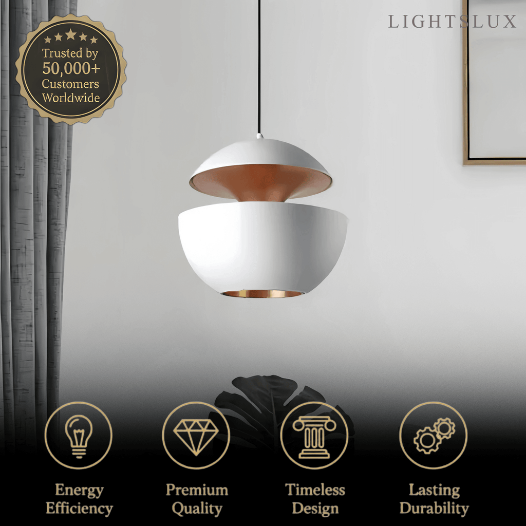 Modern Globular Pendant Light – Luxurious White/Black Metal for Kitchen Island - Flindria