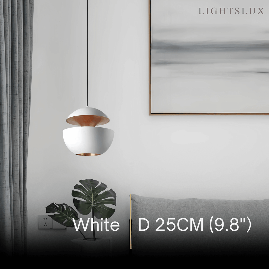Modern Globular Pendant Light – Luxurious White/Black Metal for Kitchen Island - Flindria