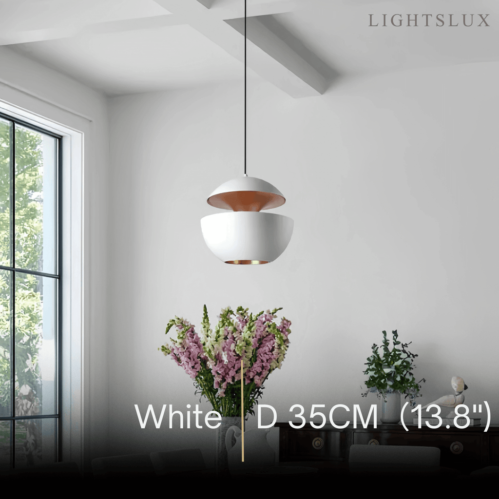 Modern Globular Pendant Light – Luxurious White/Black Metal for Kitchen Island - Flindria