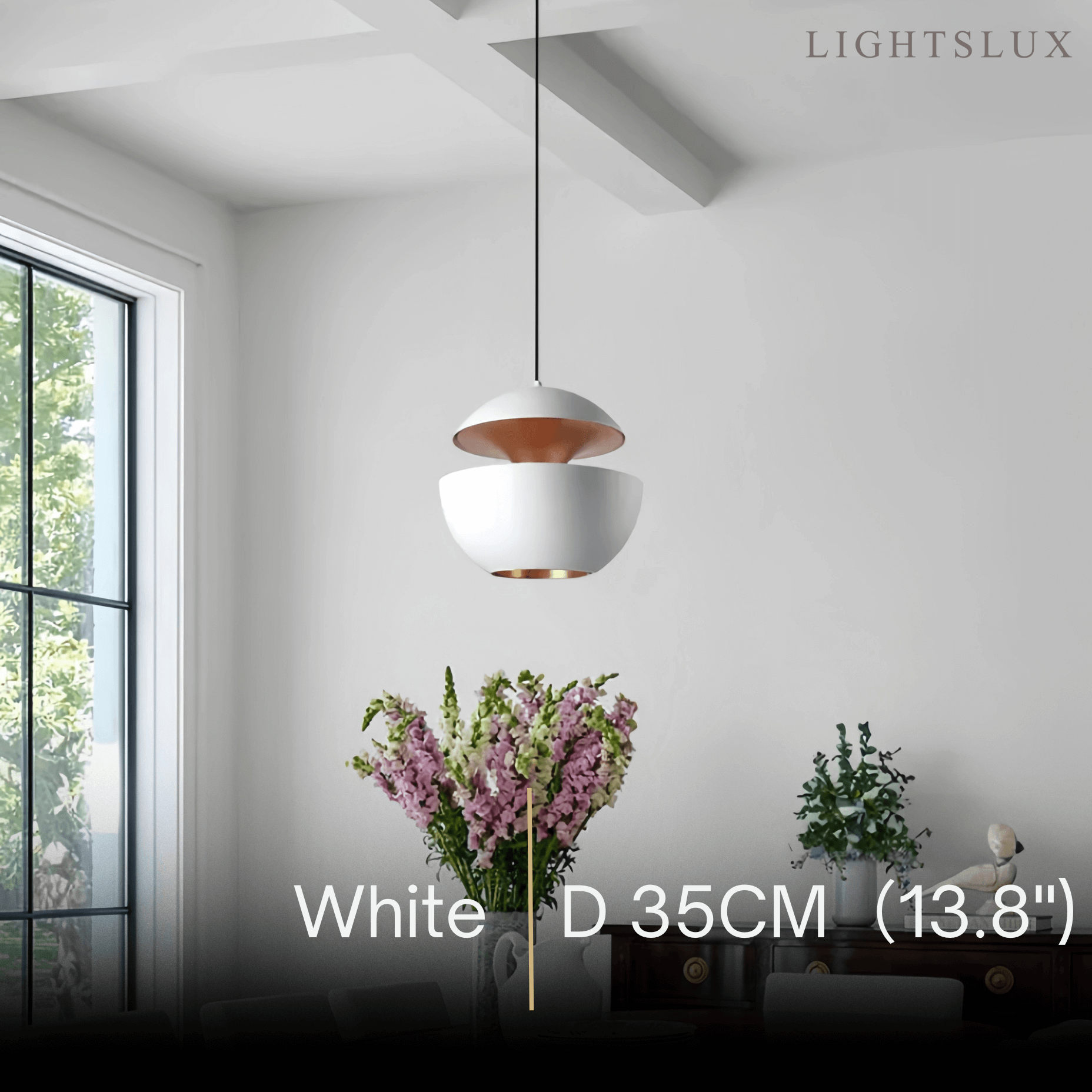 Modern Globular Pendant Light – Luxurious White/Black Metal for Kitchen Island - Flindria