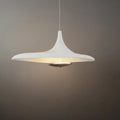 Modern Hooded Pendant Light – White/ Black Resin/Metal Living/Dining Room - Flindria