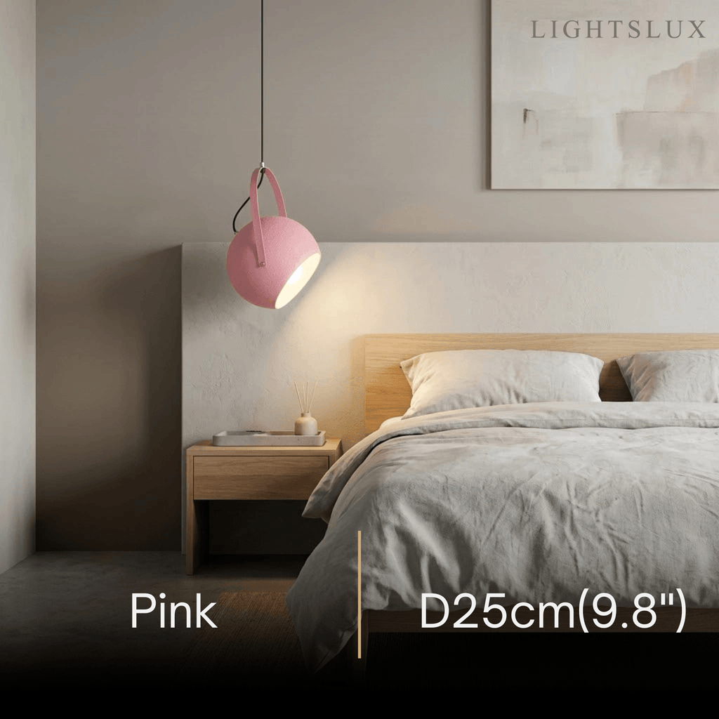 Nordic Art Deco Pendant Light — 5-Color Metal for Bedroom - Flindria