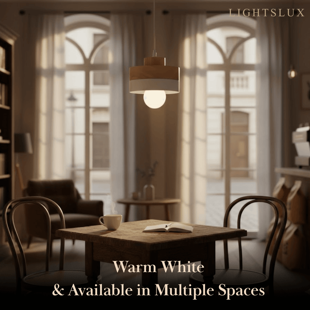 Modern Square/Round Pendant Light – Black/White Metal/Wood for Dining Room - Flindria