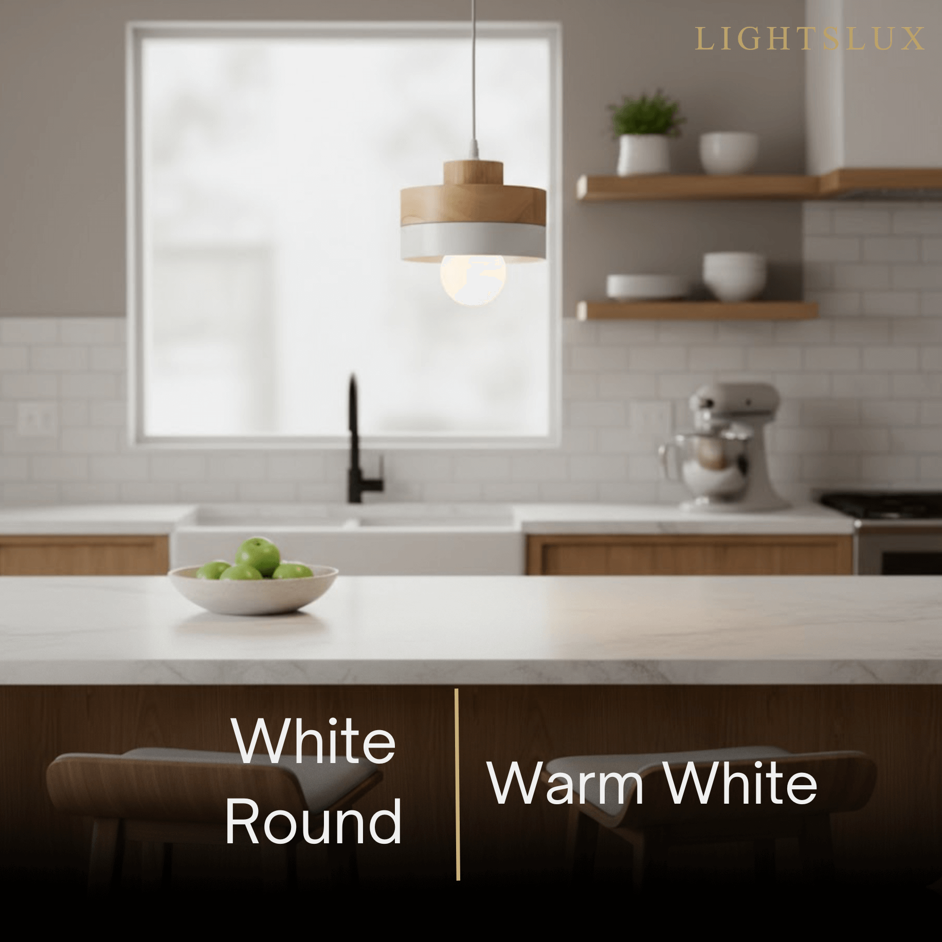 Modern Square/Round Pendant Light – Black/White Metal/Wood for Dining Room - Flindria