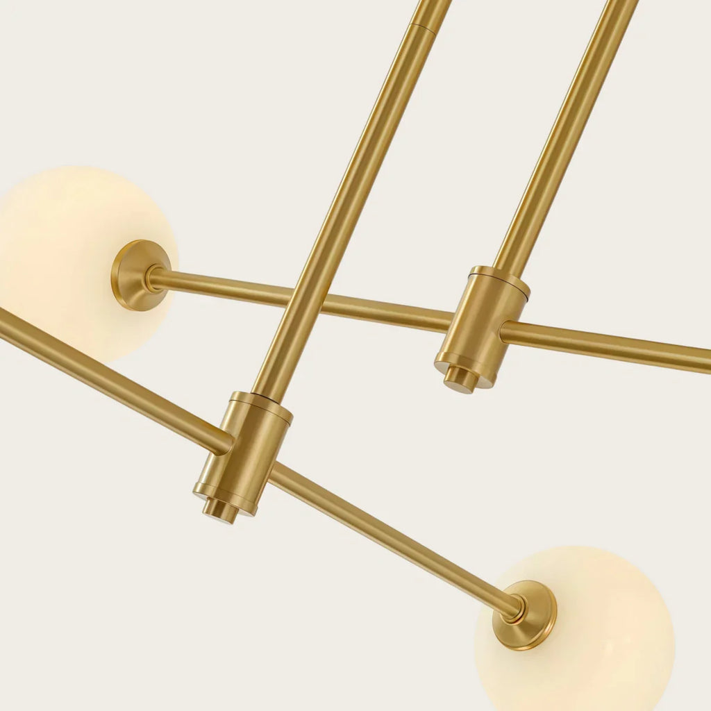 Modern Glass Bubble Chandelier - Gold Metal Frame for Dining/Living Room - Flindria