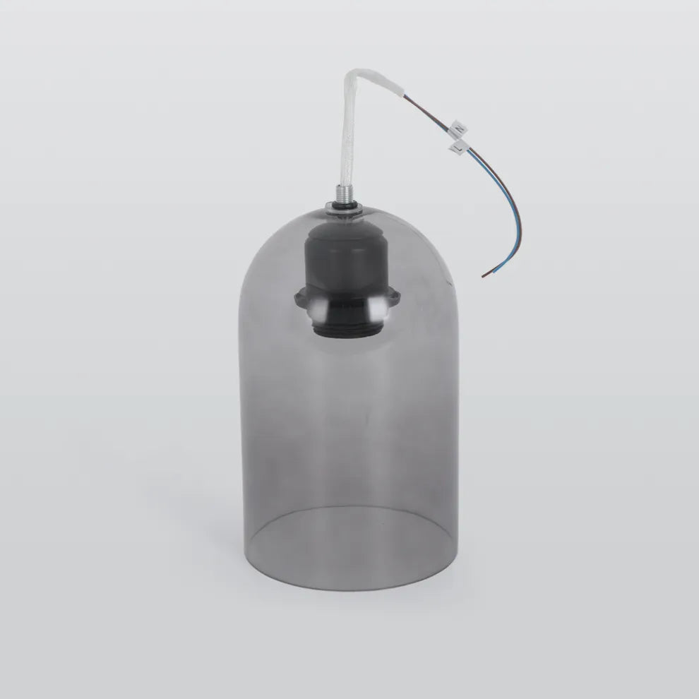 Nowoczesna lampa sufitowa półprzylegająca/lampa wisząca - Przezroczysty szklany cylinder - Flindria