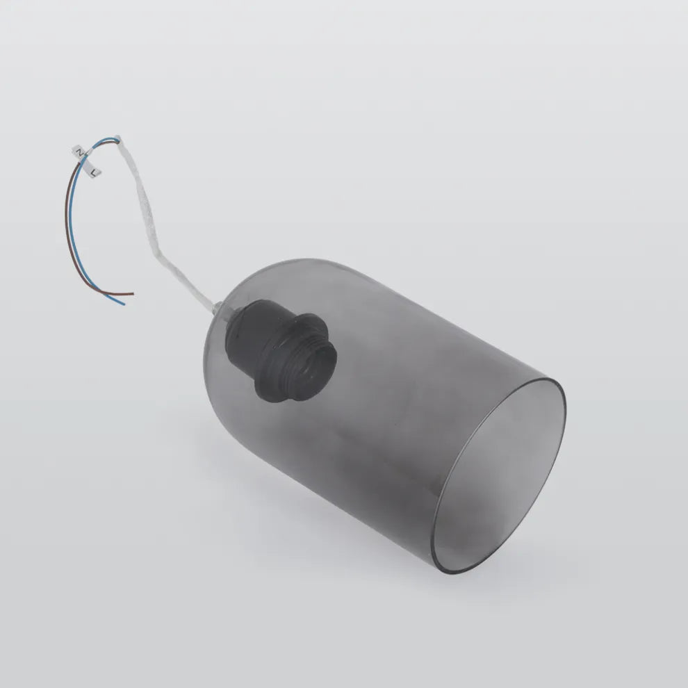 Nowoczesna lampa sufitowa półprzylegająca/lampa wisząca - Przezroczysty szklany cylinder - Flindria