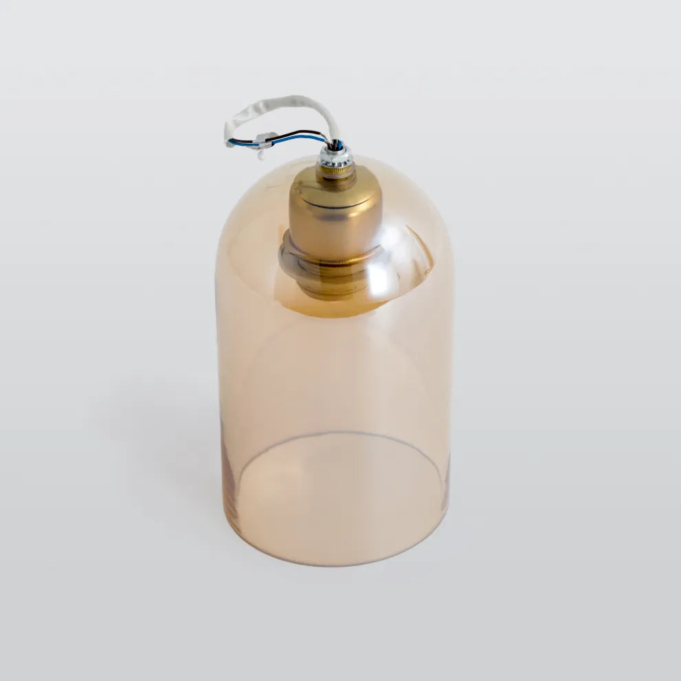 Nowoczesna lampa sufitowa półprzylegająca/lampa wisząca - Przezroczysty szklany cylinder - Flindria
