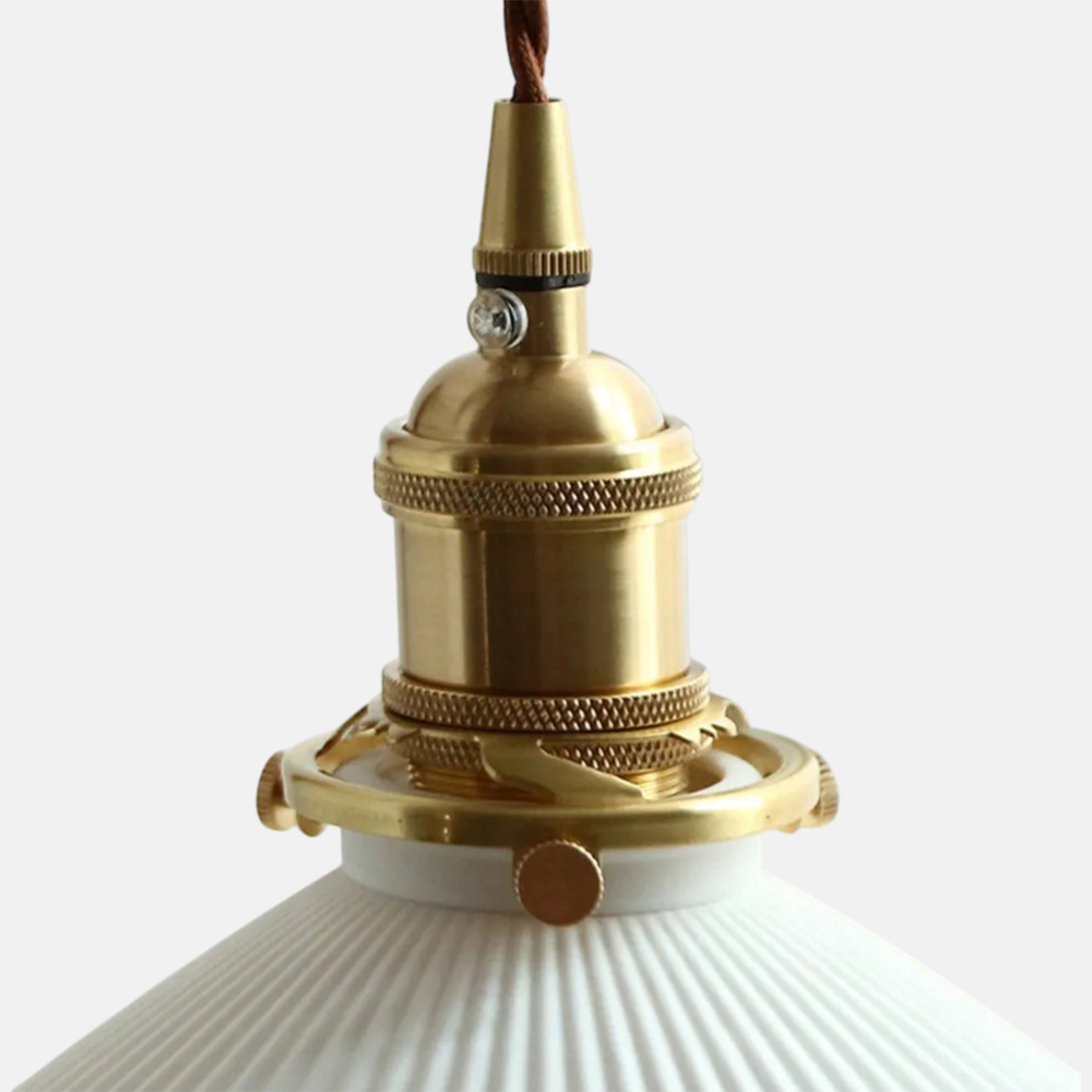 Vintage Conical Wall Lamp — Walnut Wood & Ceramic Shade for Bedroom - Flindria