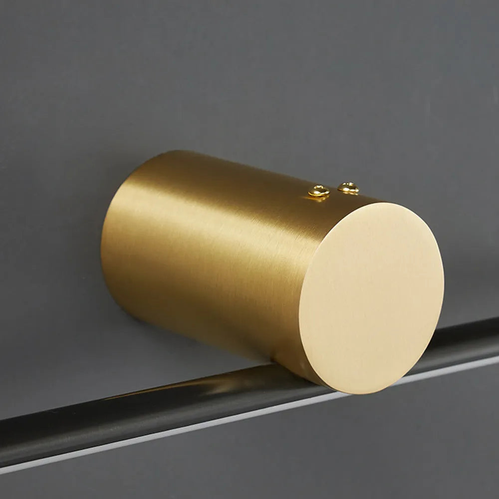 Minimalistische lineaire make-uplamp – zwart/goud metaal & acryl voor badkamer - Flindria