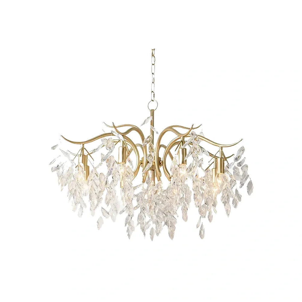 Royal Kristal Kroonluchter – Luxe Zwart/Gouden Afwerking voor Woon-/Eetkamer - Flindria
