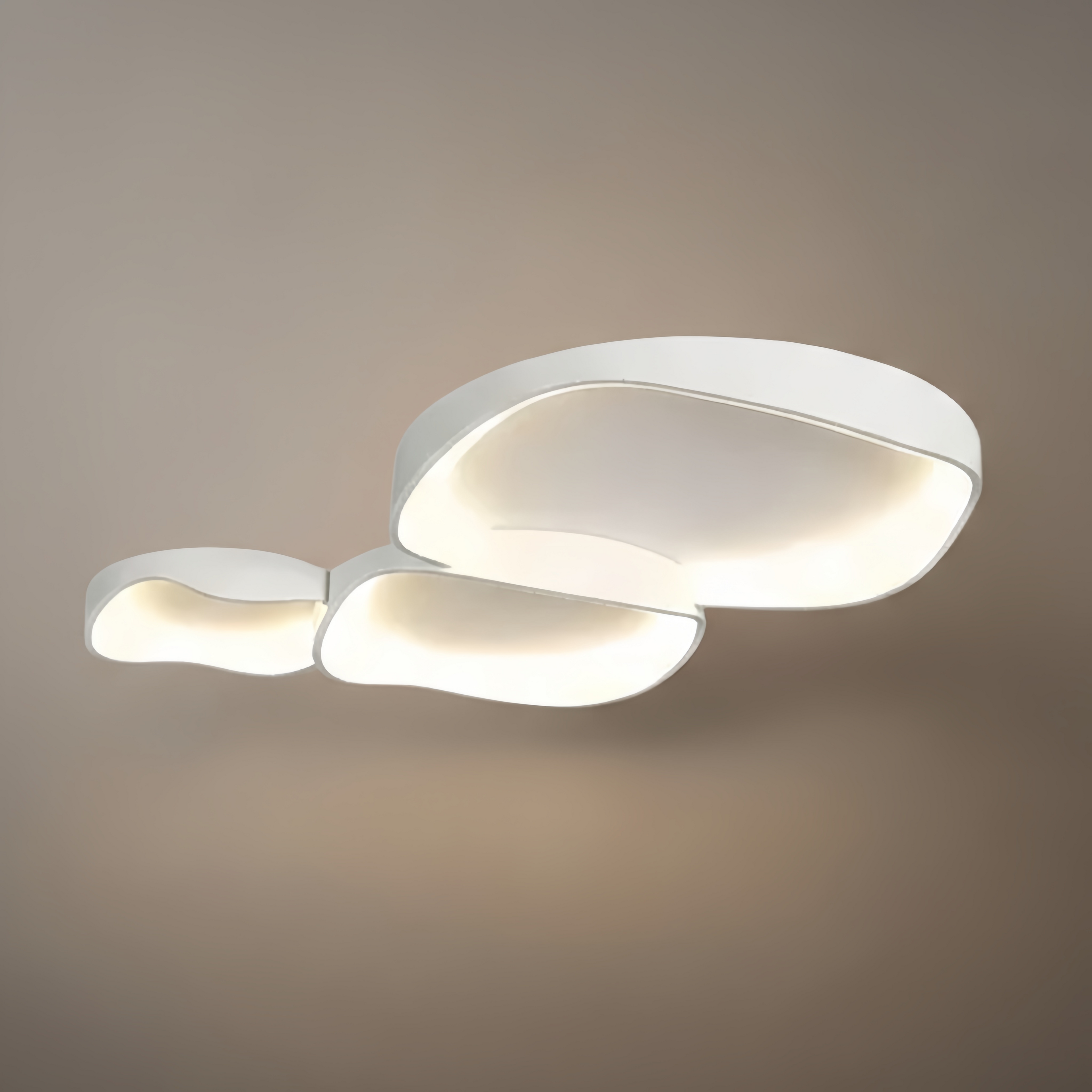 Modern White LED Flush Mount Ceiling Light – Metal /Acrylic for Living Room - Flindria