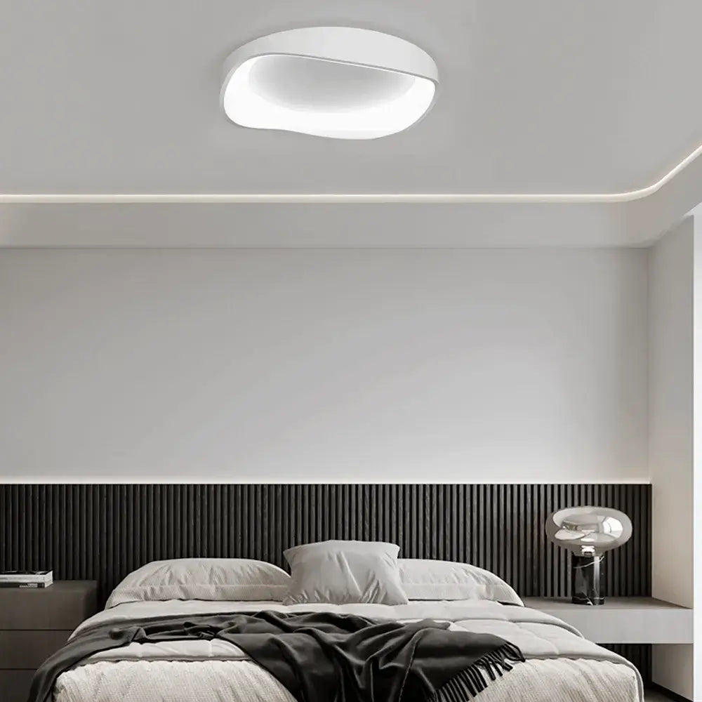 Modern White LED Flush Mount Ceiling Light – Metal /Acrylic for Living Room - Flindria