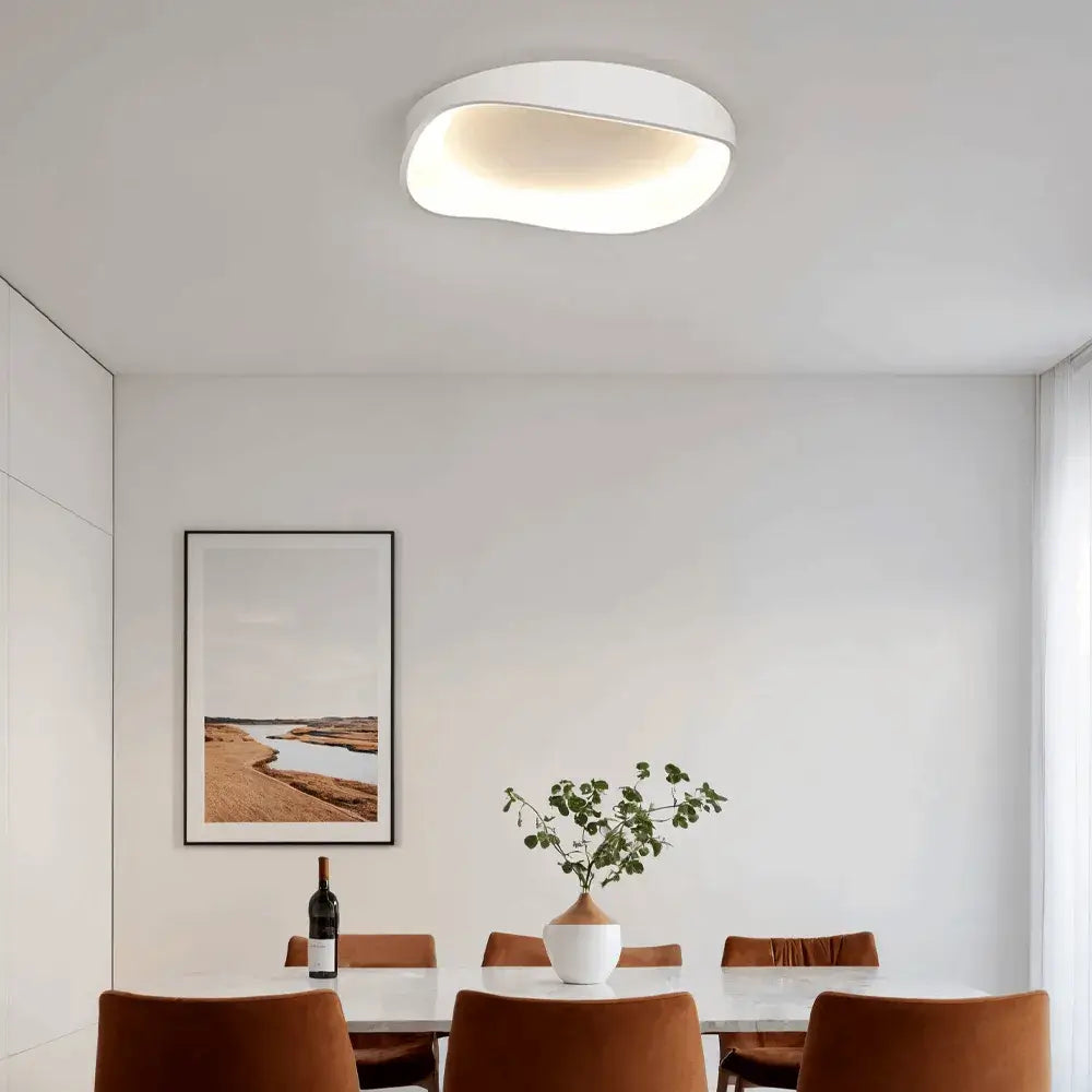 Modern White LED Flush Mount Ceiling Light – Metal /Acrylic for Living Room - Flindria