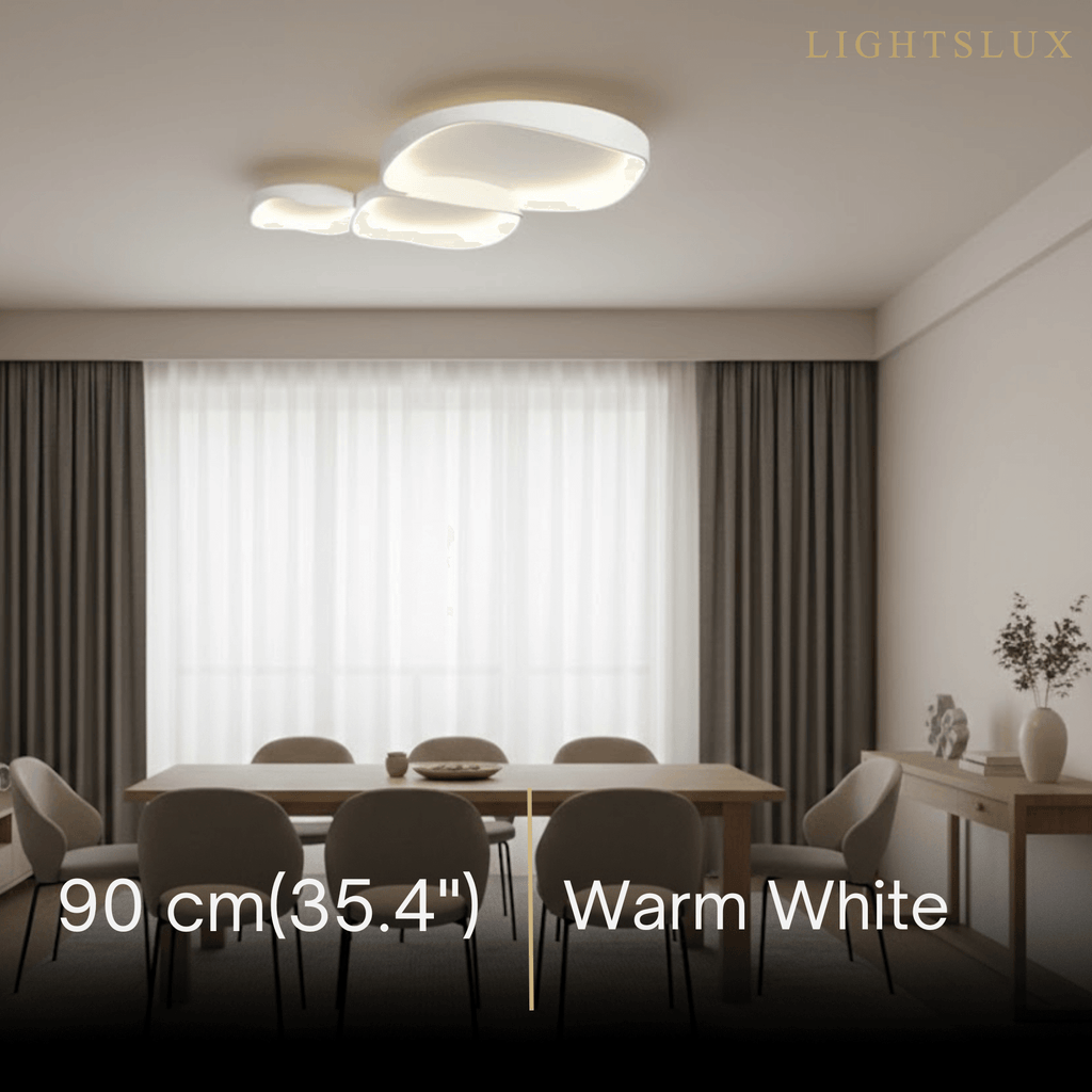 Modern White LED Flush Mount Ceiling Light – Metal /Acrylic for Living Room - Flindria