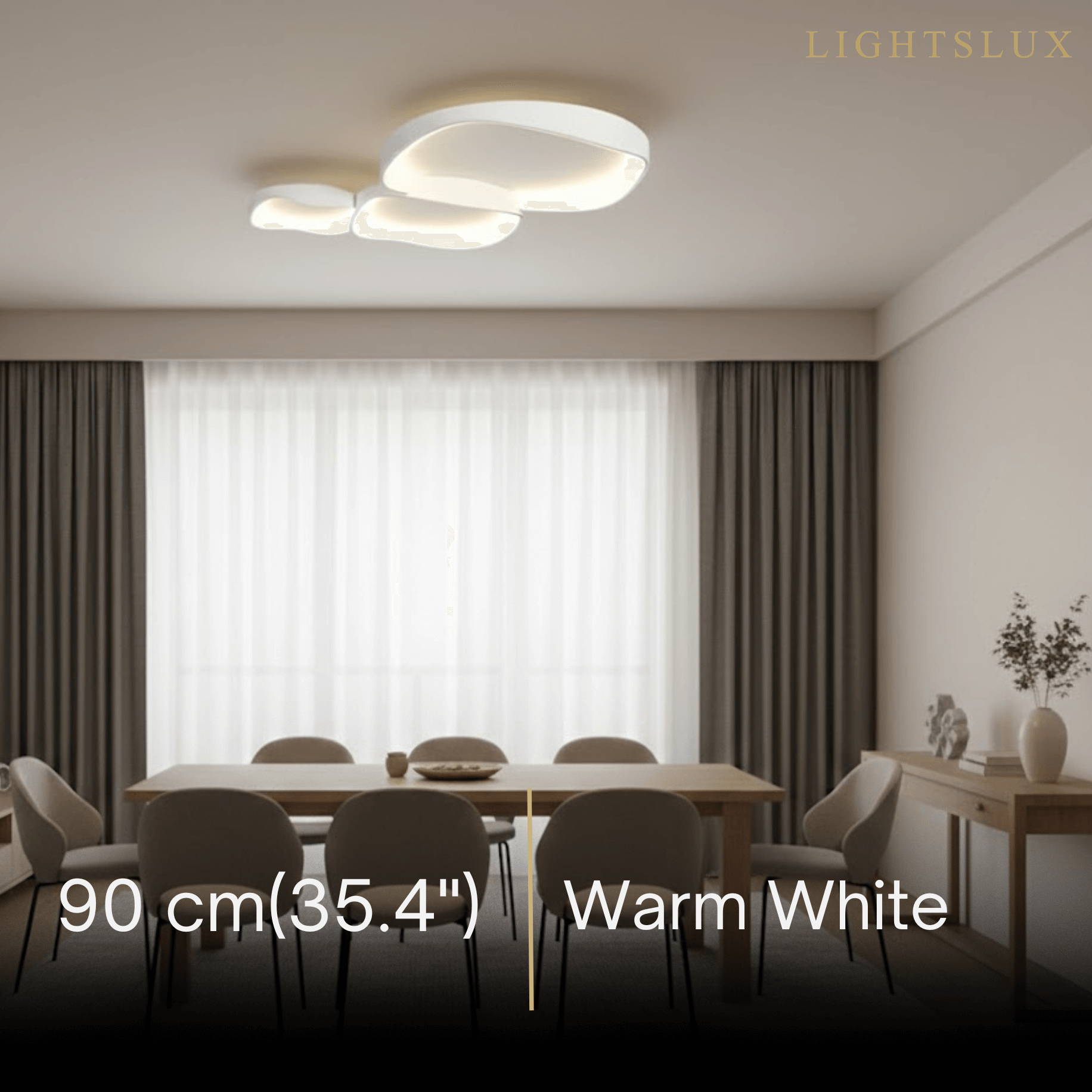 Modern White LED Flush Mount Ceiling Light – Metal /Acrylic for Living Room - Flindria