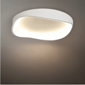 Modern White LED Flush Mount Ceiling Light – Metal /Acrylic for Living Room - Flindria