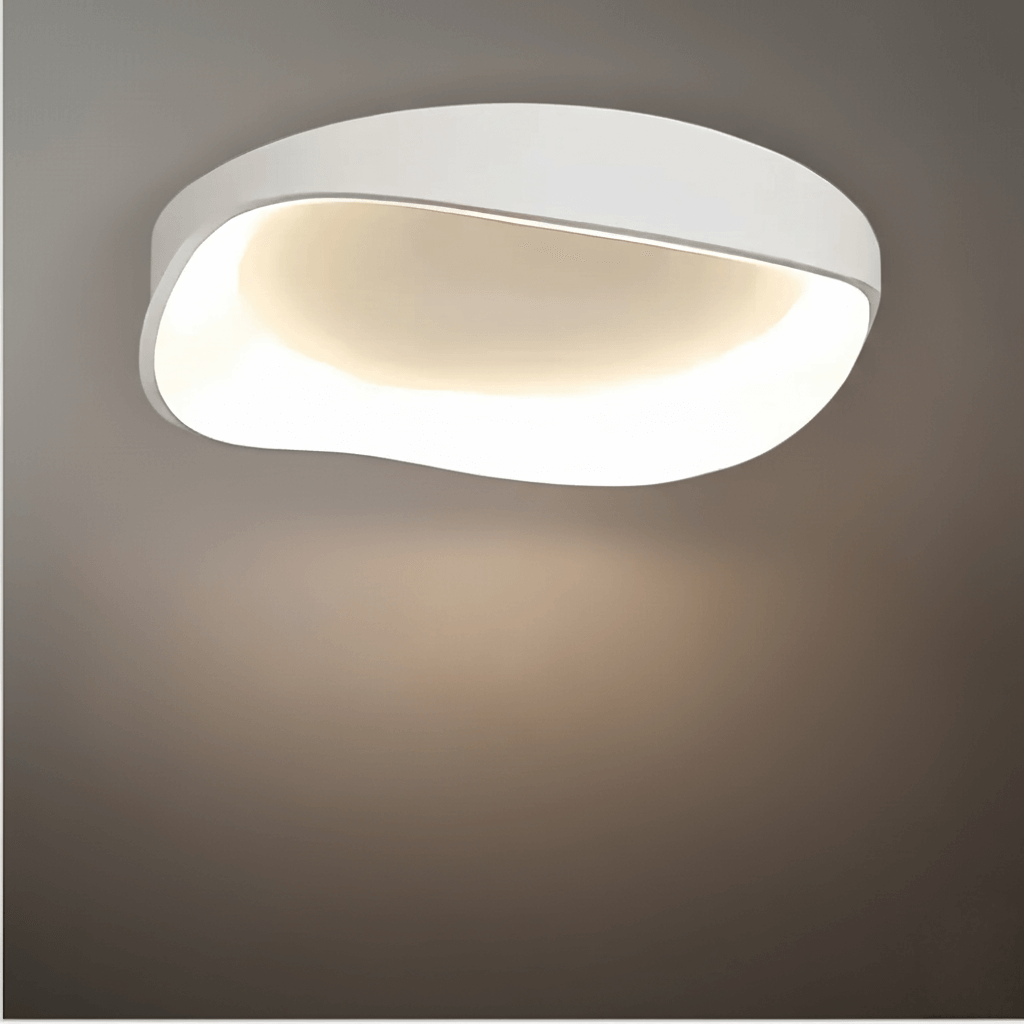 Modern White LED Flush Mount Ceiling Light – Metal /Acrylic for Living Room - Flindria