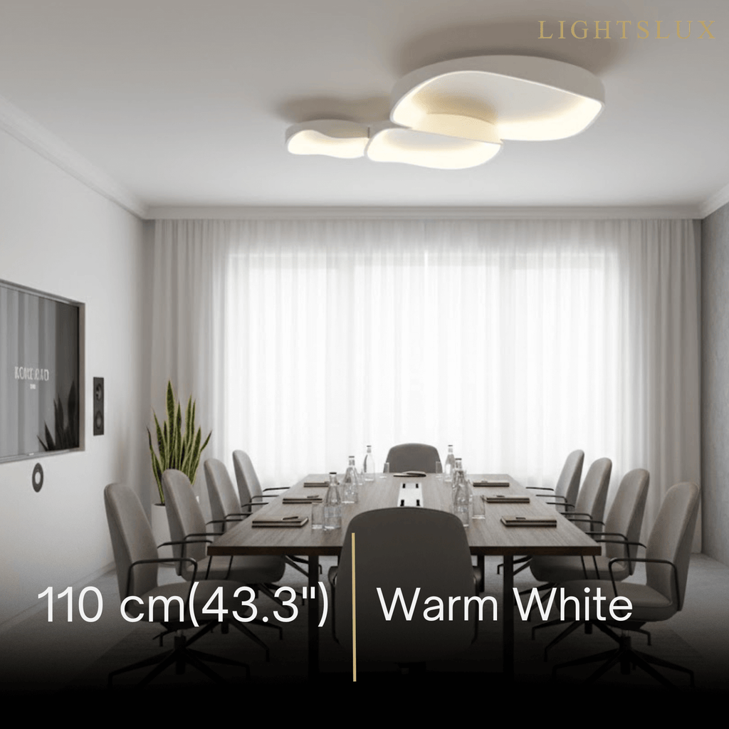 Modern White LED Flush Mount Ceiling Light – Metal /Acrylic for Living Room - Flindria