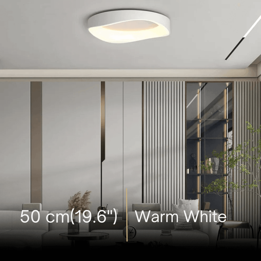 Modern White LED Flush Mount Ceiling Light – Metal /Acrylic for Living Room - Flindria