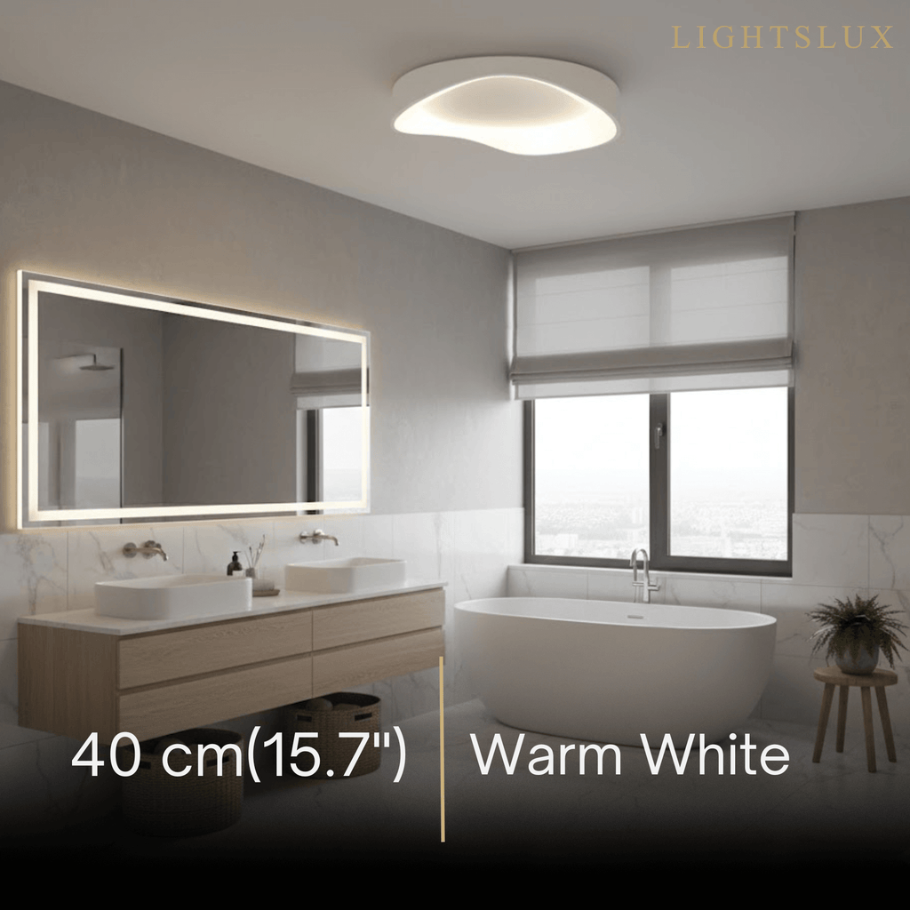 Modern White LED Flush Mount Ceiling Light – Metal /Acrylic for Living Room - Flindria