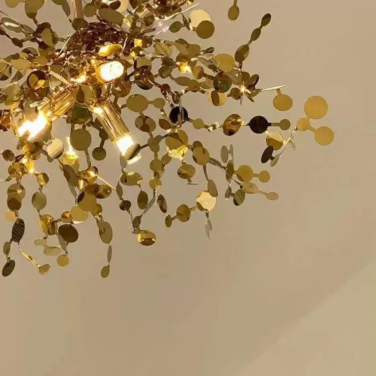 Art Deco Cluster Chandelier – Luxurious Gold/Silver Metal for Dining Room - Flindria