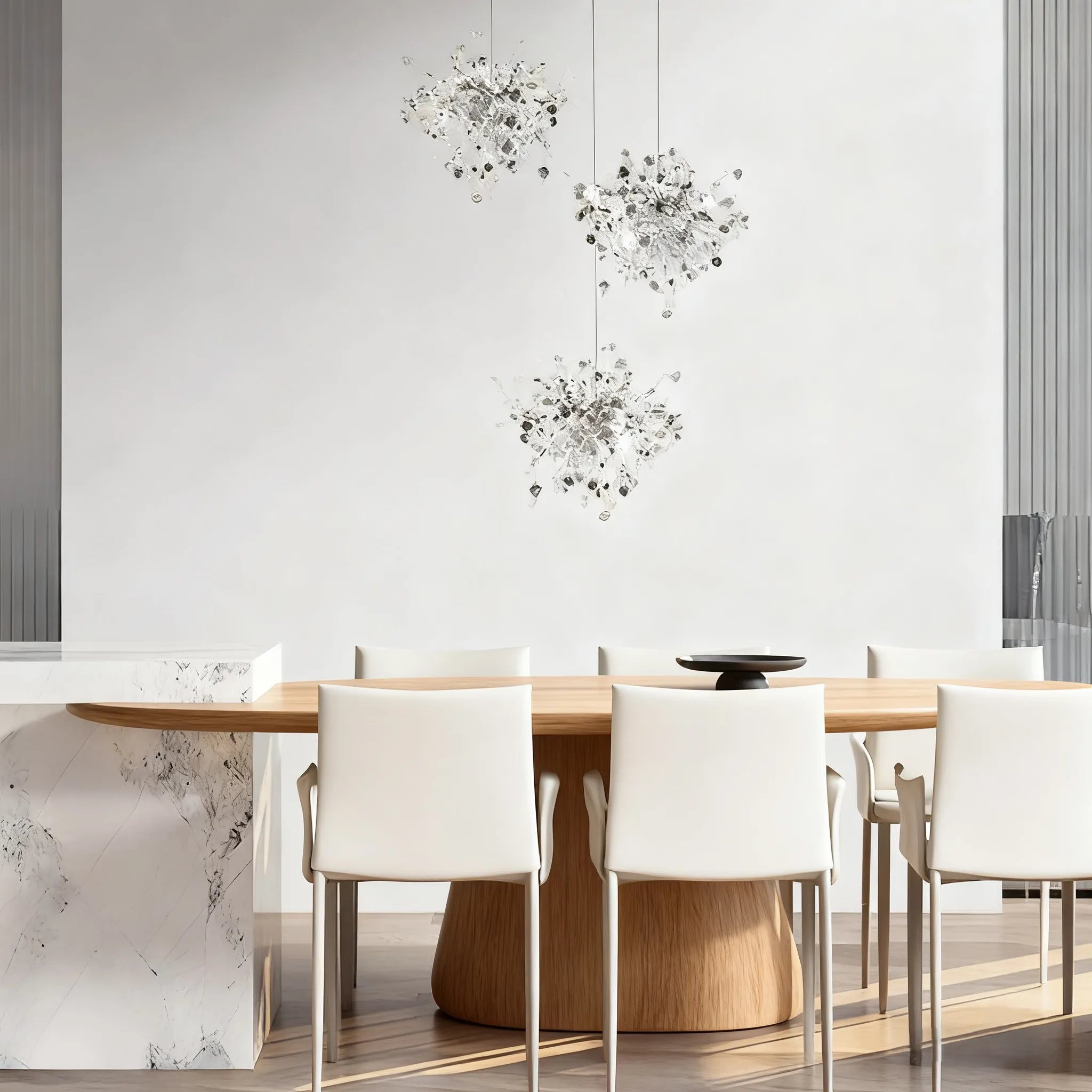 Art Deco Cluster Chandelier – Luxurious Gold/Silver Metal for Dining Room - Flindria
