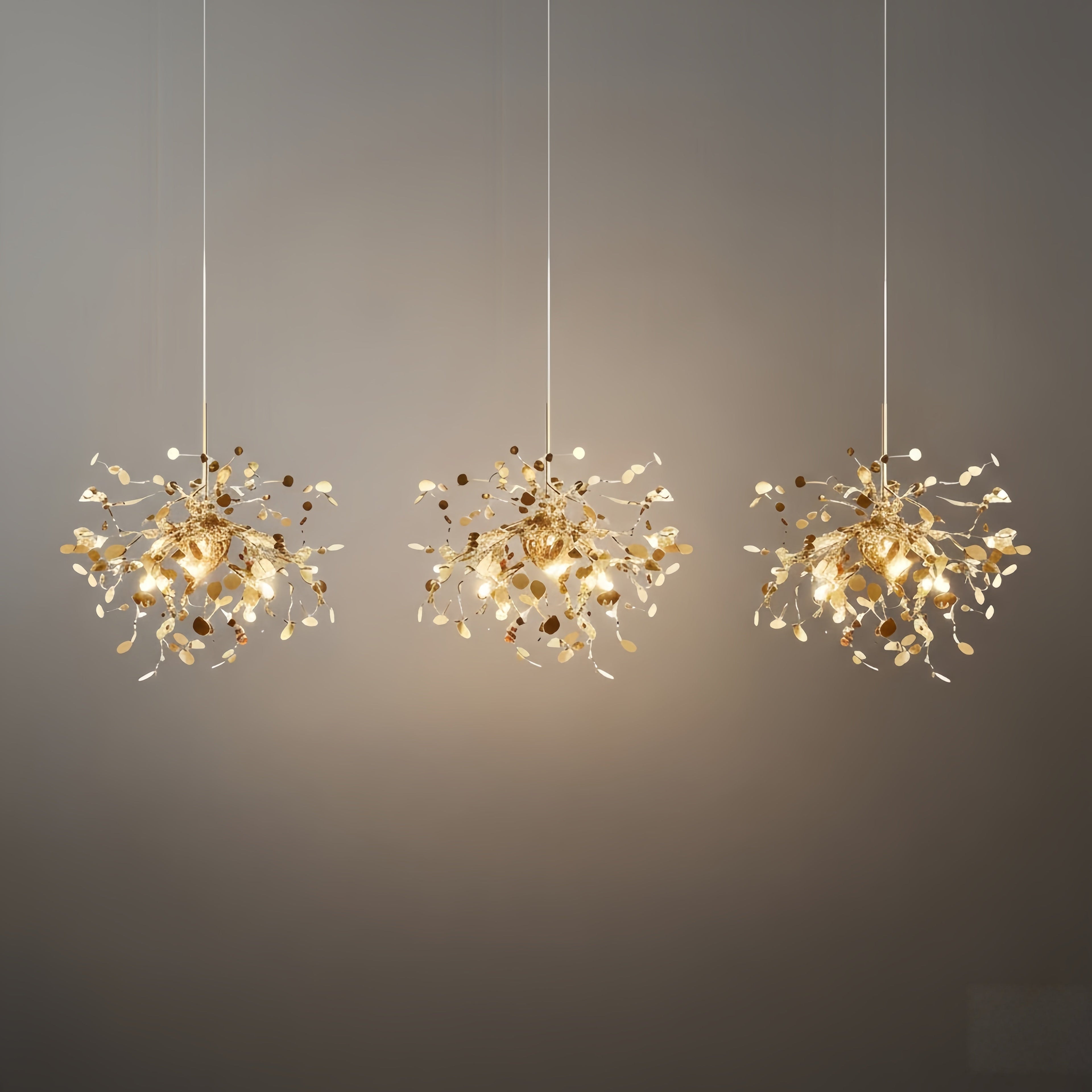 Art Deco Cluster Chandelier – Luxurious Gold/Silver Metal for Dining Room - Flindria