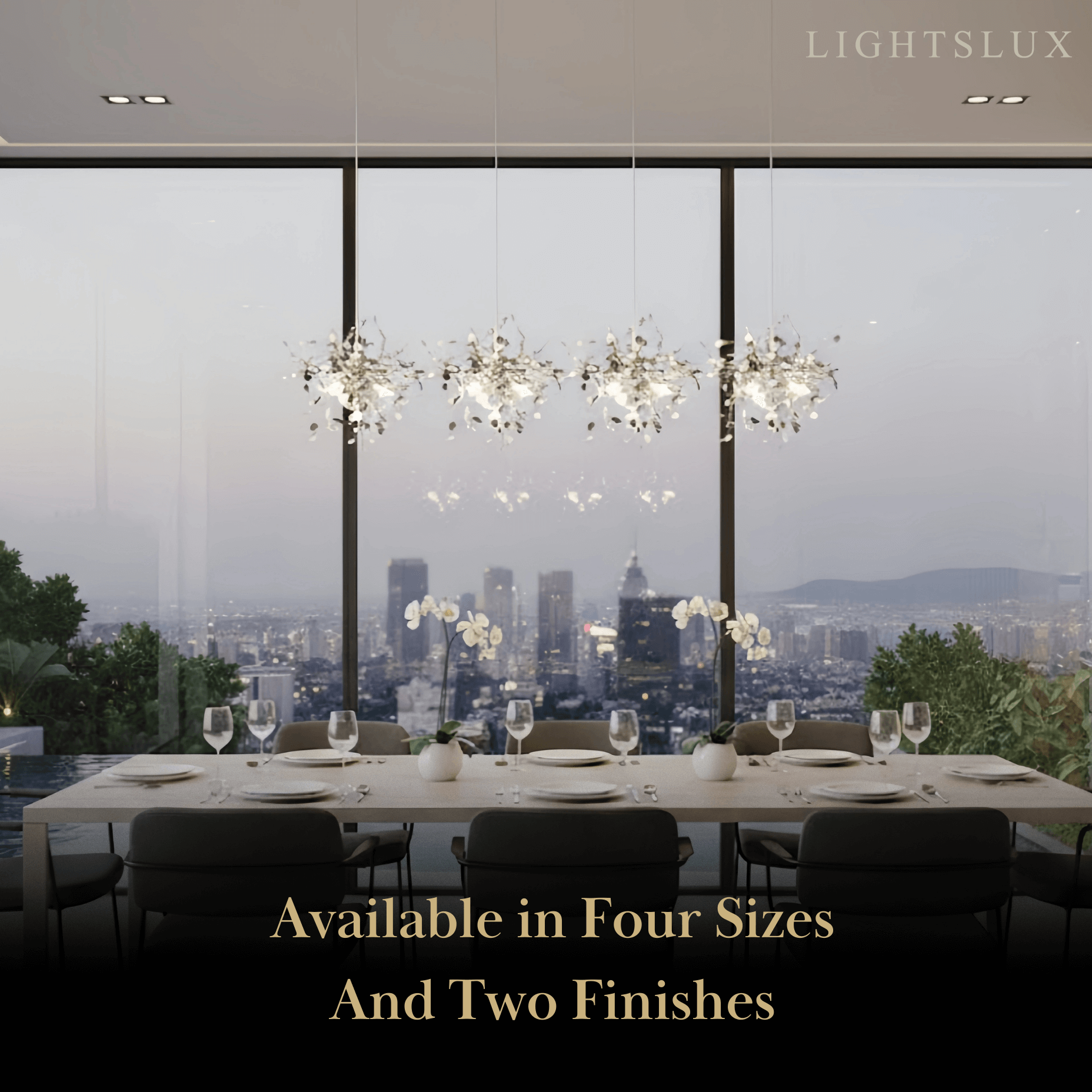 Art Deco Cluster Chandelier – Luxurious Gold/Silver Metal for Dining Room - Flindria