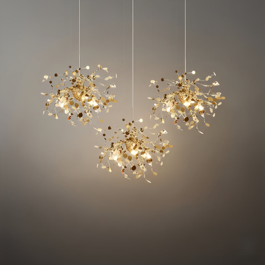 Art Deco Cluster Chandelier – Luxurious Gold/Silver Metal for Dining Room - Flindria