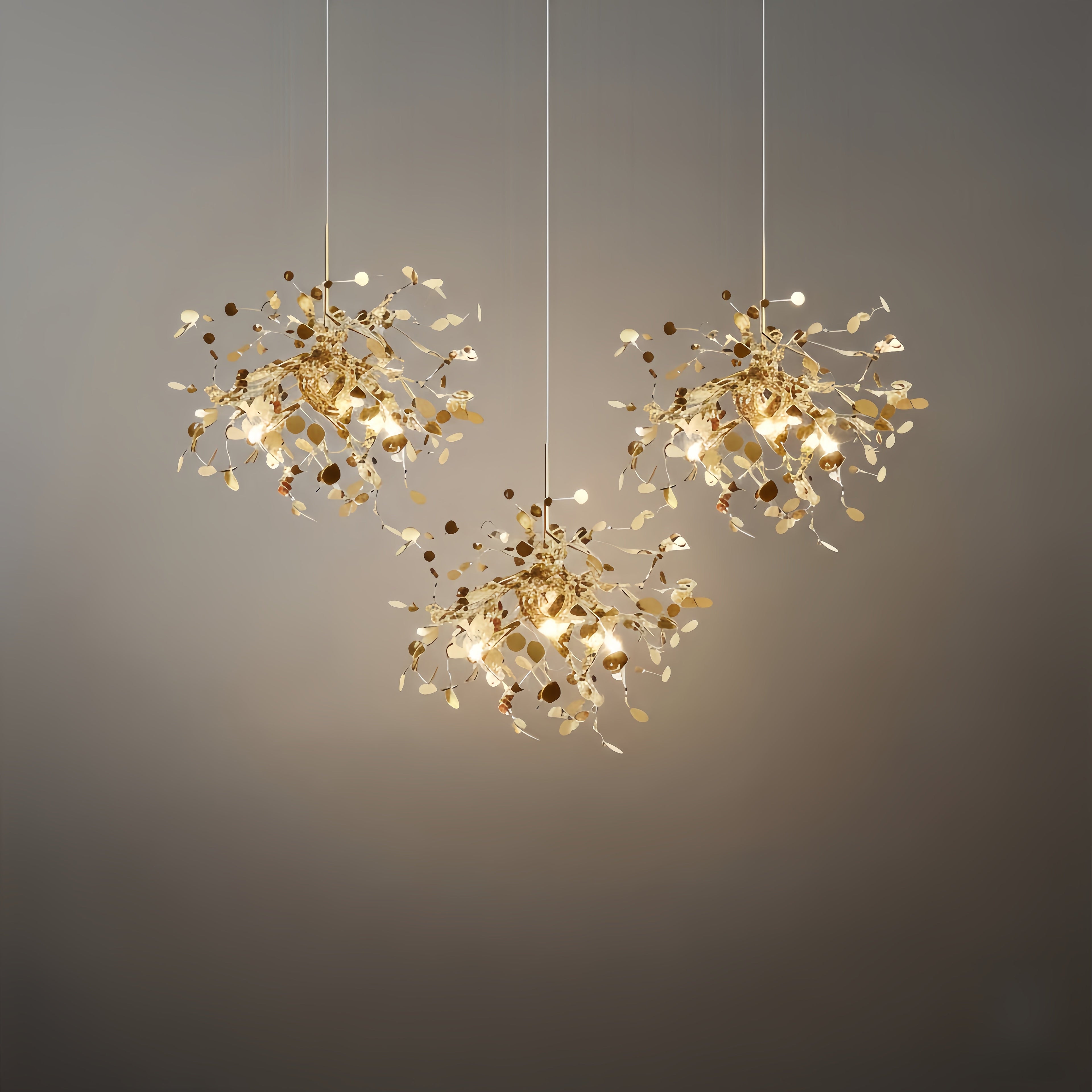 Art Deco Cluster Chandelier – Luxurious Gold/Silver Metal for Dining Room - Flindria