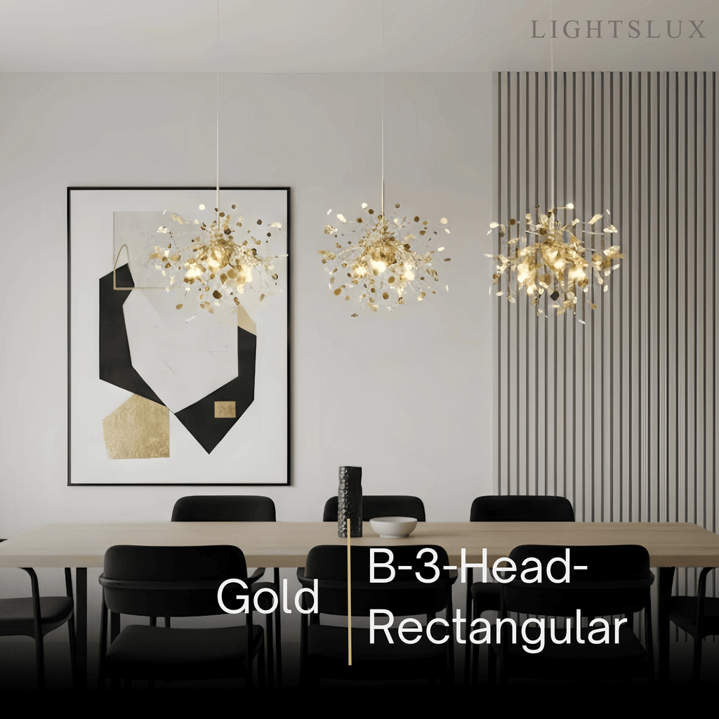 Art Deco Cluster Chandelier – Luxurious Gold/Silver Metal for Dining Room - Flindria