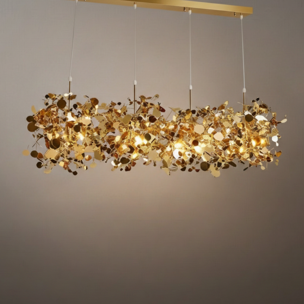 Art Deco Cluster Chandelier – Luxurious Gold/Silver Metal for Dining Room - Flindria