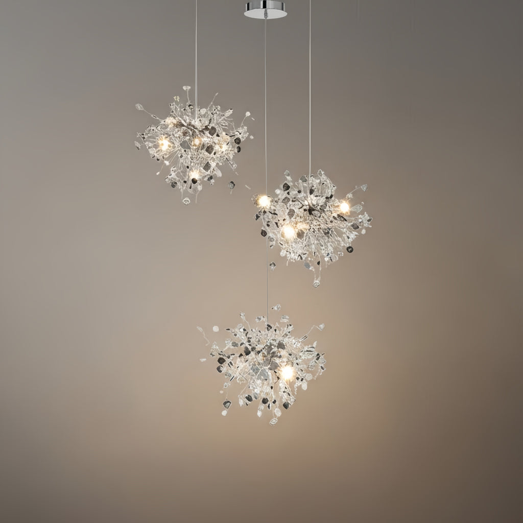 Art Deco Cluster Chandelier – Luxurious Gold/Silver Metal for Dining Room - Flindria
