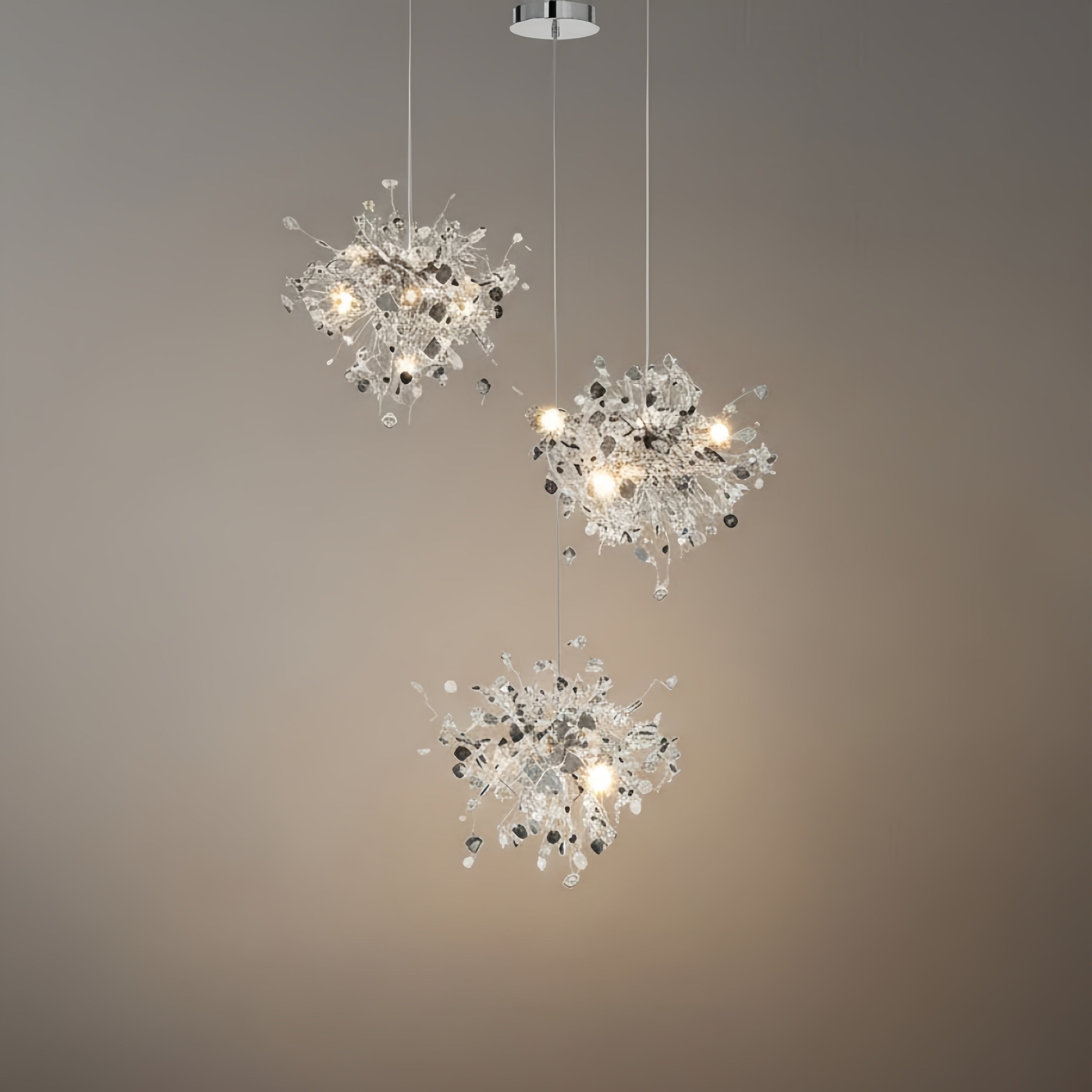 Art Deco Cluster Chandelier – Luxurious Gold/Silver Metal for Dining Room - Flindria