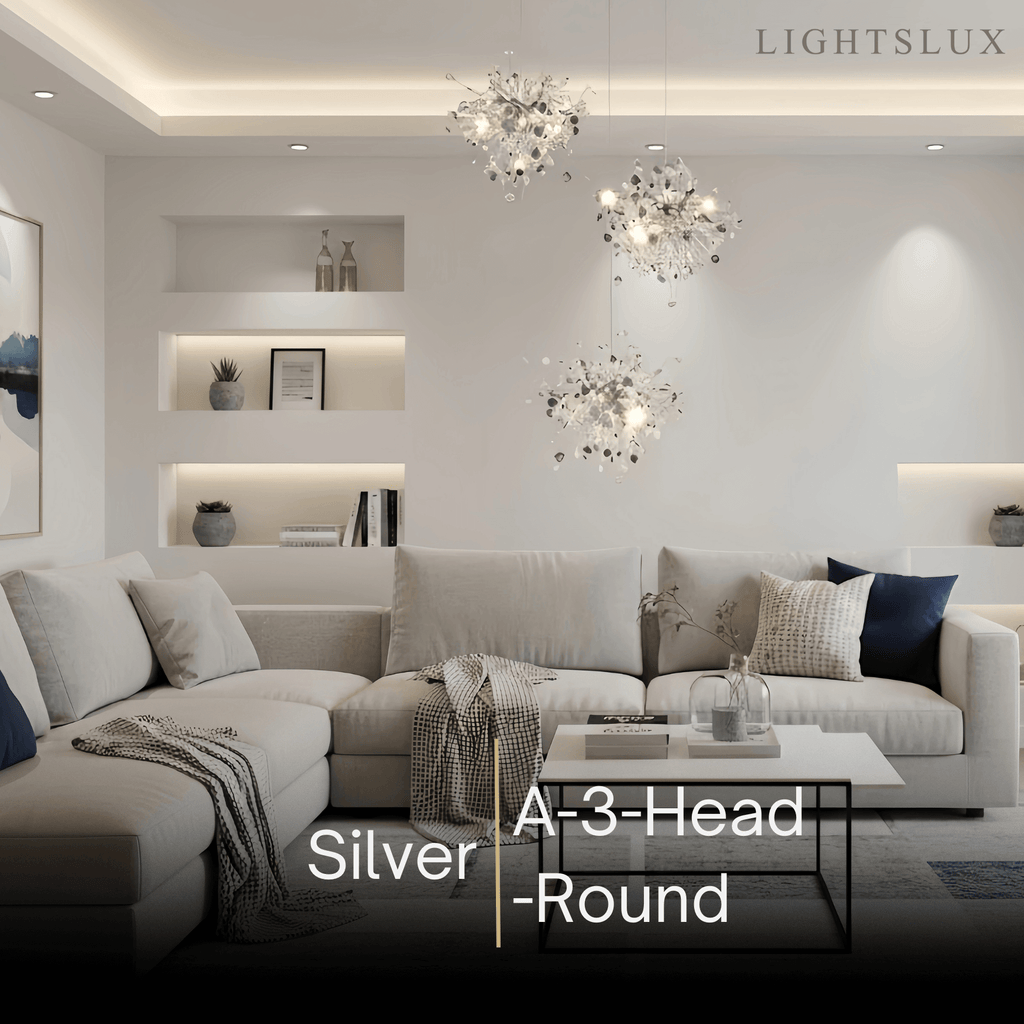 Art Deco Cluster Chandelier – Luxurious Gold/Silver Metal for Dining Room - Flindria